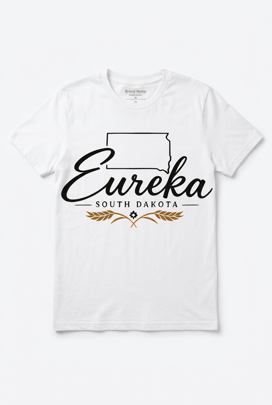 Eureka SD State Script T-Shirt - White Flat Lay