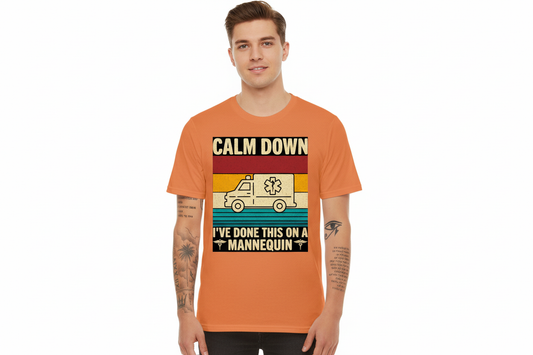 Calm Down Tee in Burnt Orange