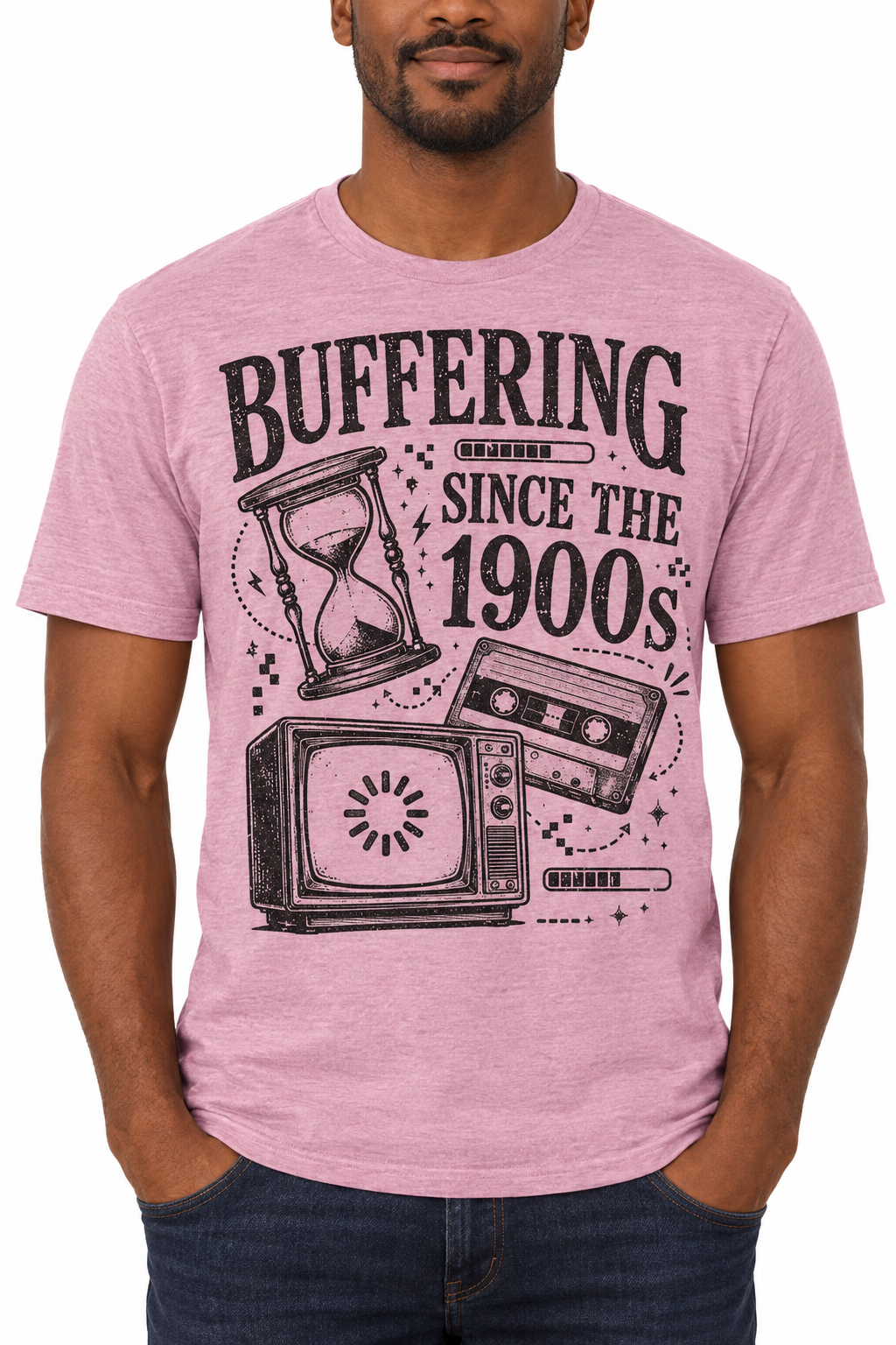 Buffering Since The 1900s - Heathered Orchid T-Shirt
