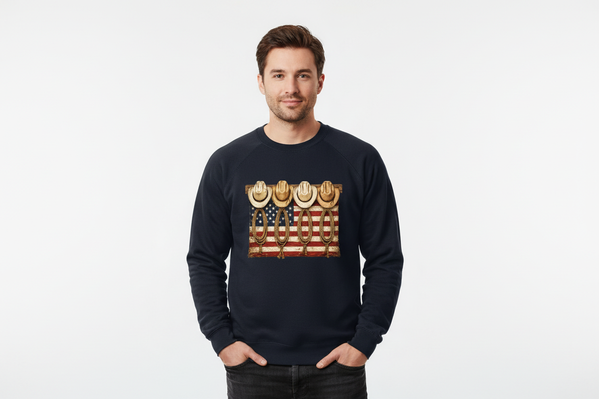 Cowboy Hats American Flag crewneck in Navy