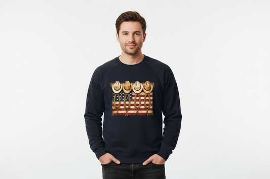 Cowboy Hats American Flag crewneck in Navy