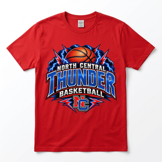 NC Thunder Basketball Tee - Red