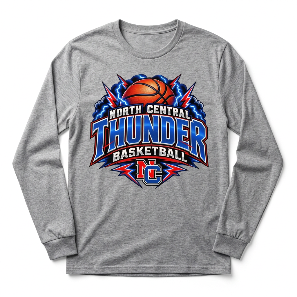 NC Thunder Basketball Long Sleeve - Sports Gray