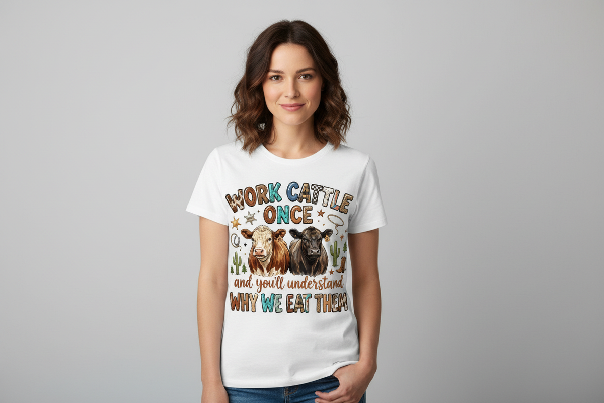 Work Cattle Once tee in White
