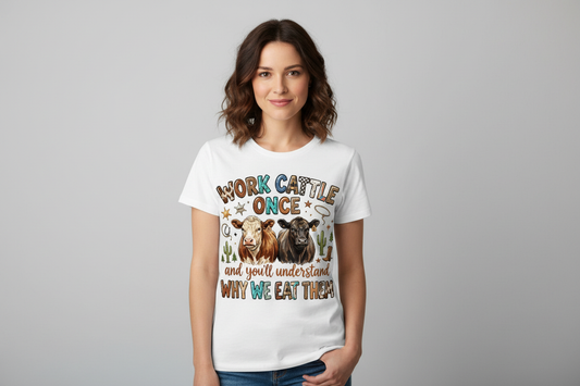 Work Cattle Once tee in White