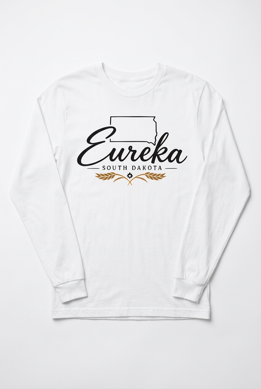 Eureka SD State Script Long Sleeve - White Flat Lay