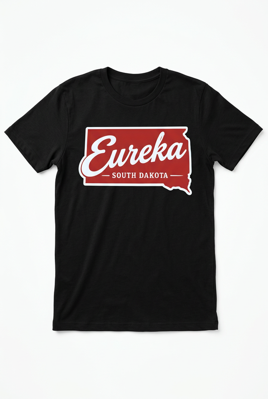 Eureka South Dakota Black Tee - Flat Lay