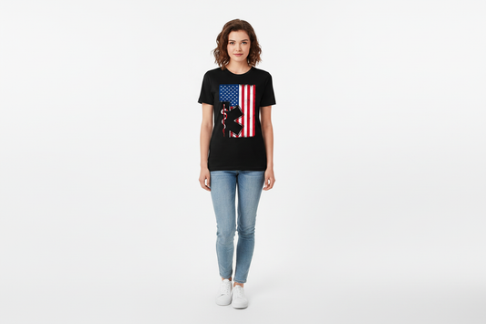 EMS Flag Star of Life Tee in Black