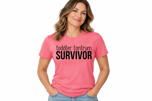 Toddler Tantrum Survivor Tee in Coral Silk