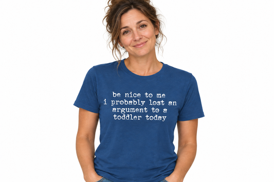 Be Nice to Me Tee in Cool Blue