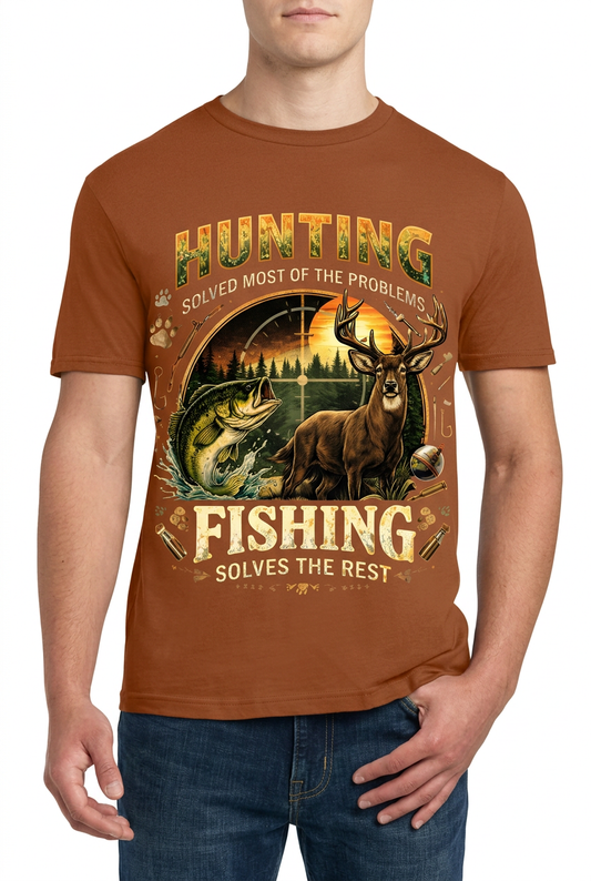 Hunting & Fishing Graphic Tee - Texas Orange