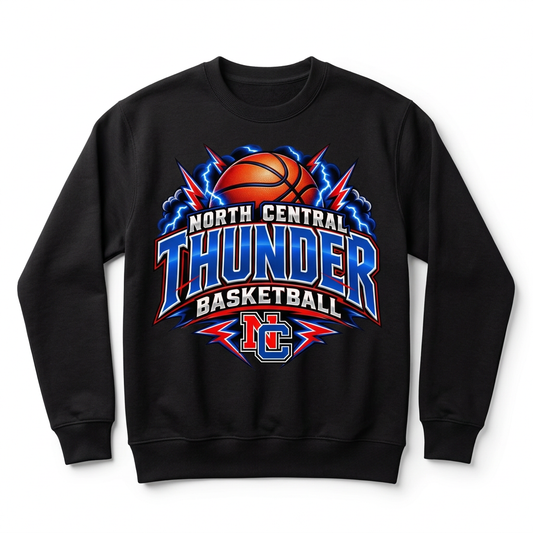 NC Thunder Basketball Crewneck - Black