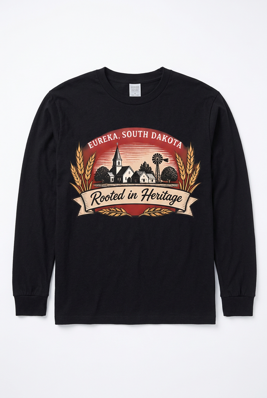 Rooted in Heritage Long Sleeve - Black Flat Lay