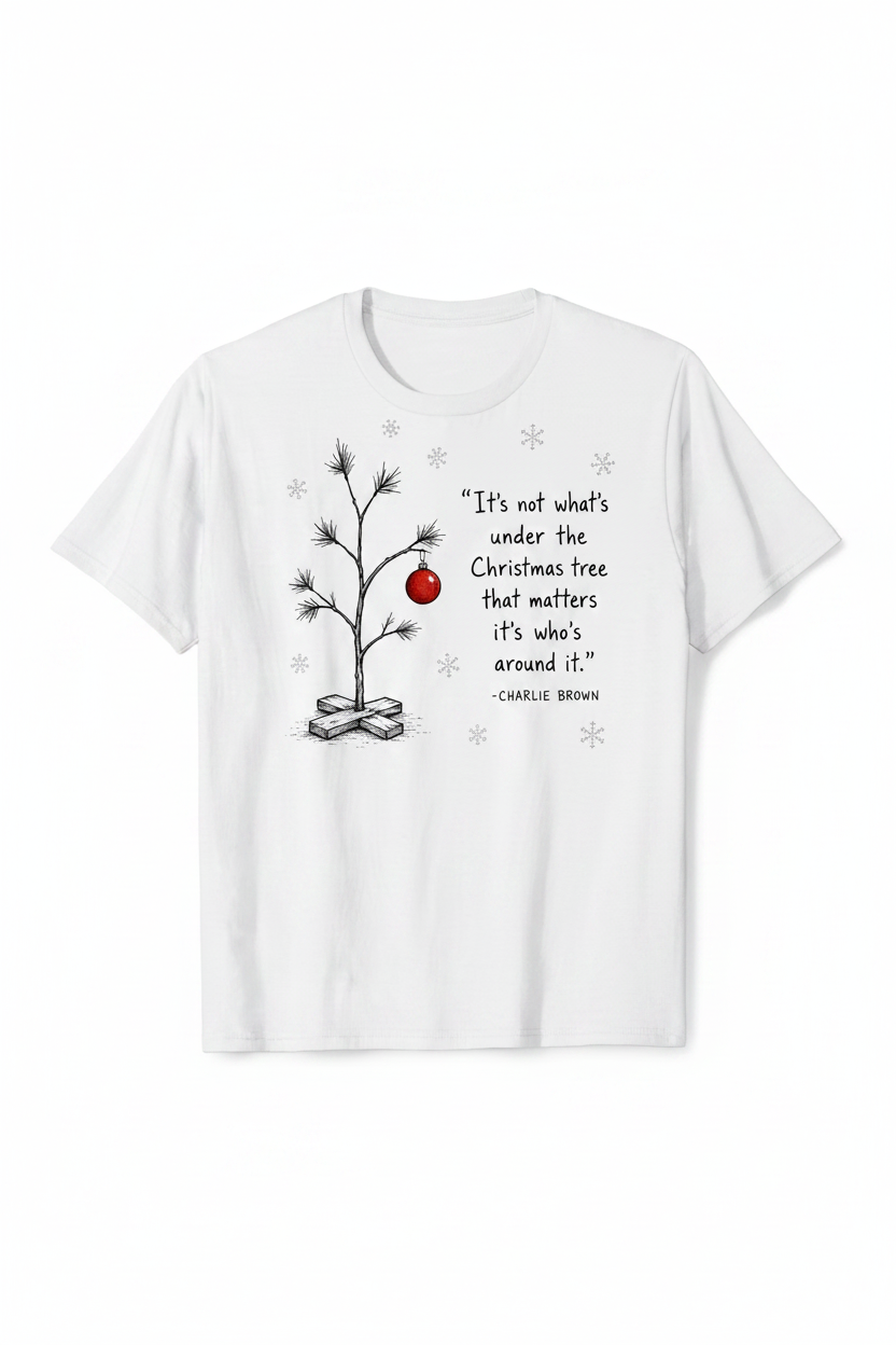 Charlie Brown Christmas Tree T-Shirt in White