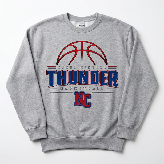 NC Thunder Basketball Crewneck Design 2 - Sports Gray