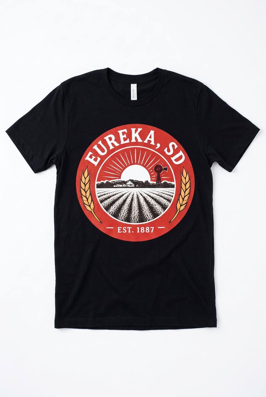 Eureka SD Est. 1887 T-Shirt - Black Flat Lay