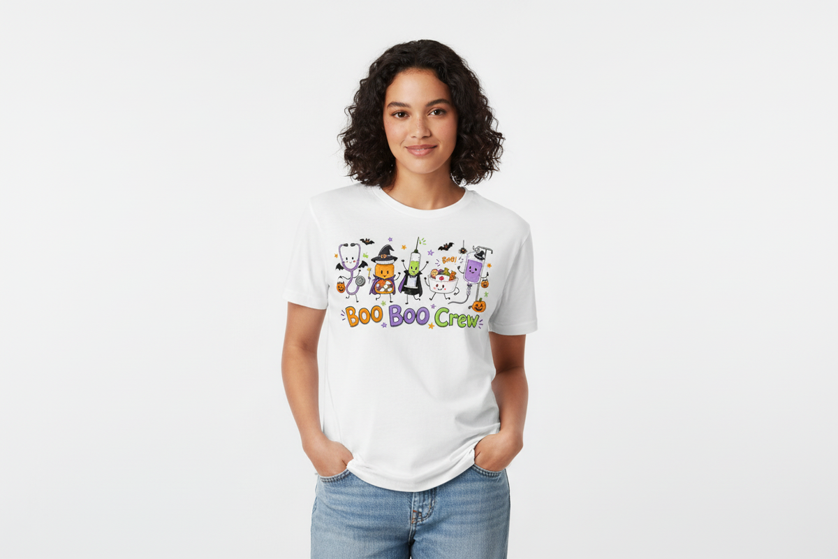 Boo Boo Crew Halloween Tee in White