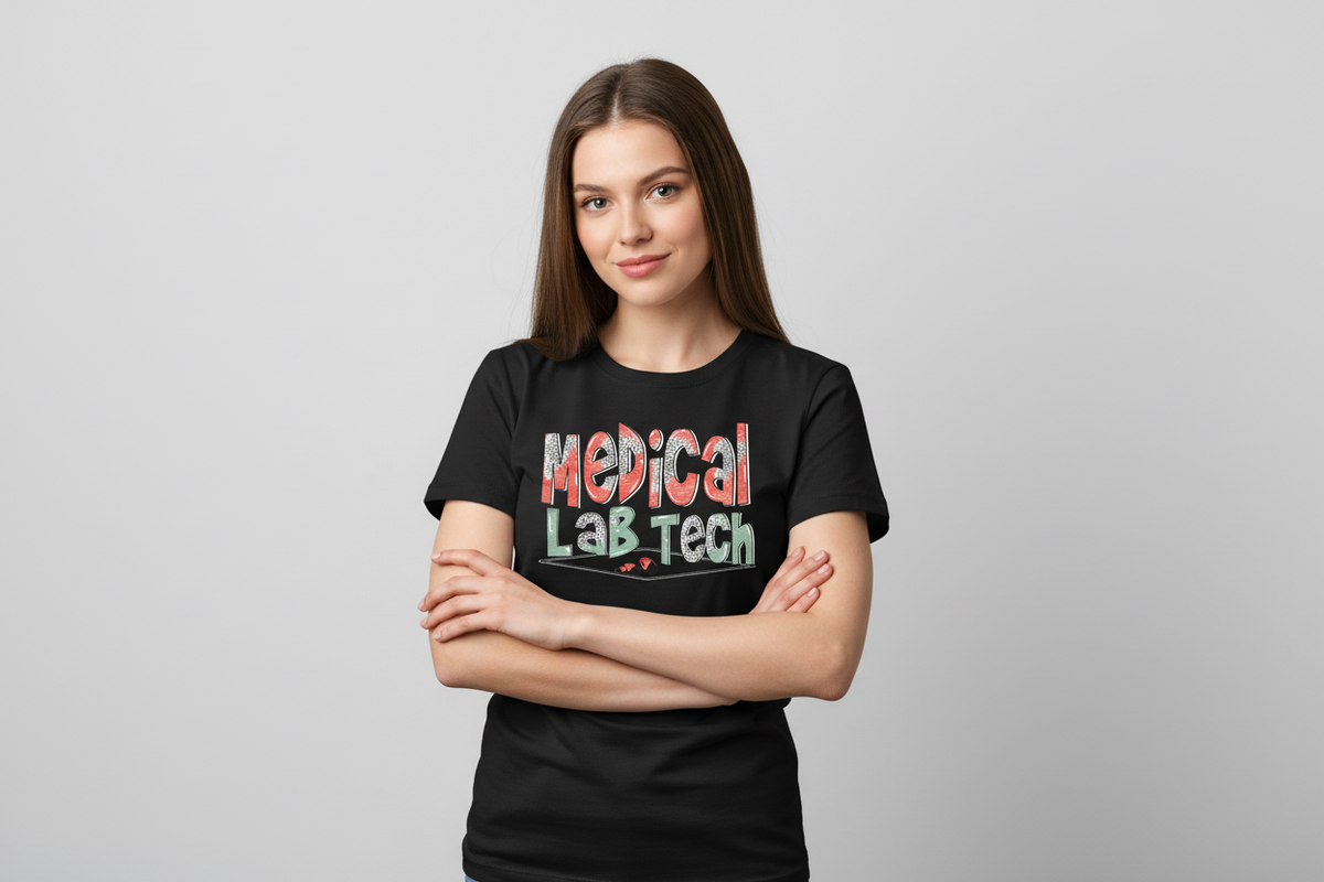 Medical Lab Tech Tee in Black