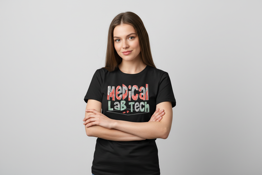 Medical Lab Tech Tee in Black