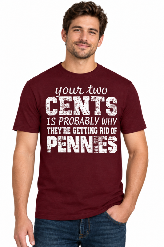 Your Two Cents - Garnet T-Shirt on male model