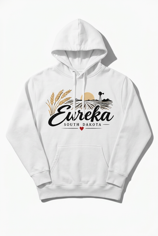 Eureka SD Sunrise Hoodie - White Flat Lay