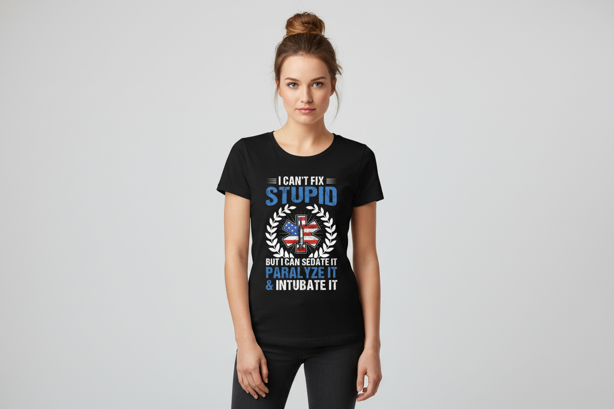 Stupid Paralyze It Tee in Black