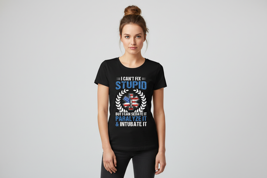 Stupid Paralyze It Tee in Black