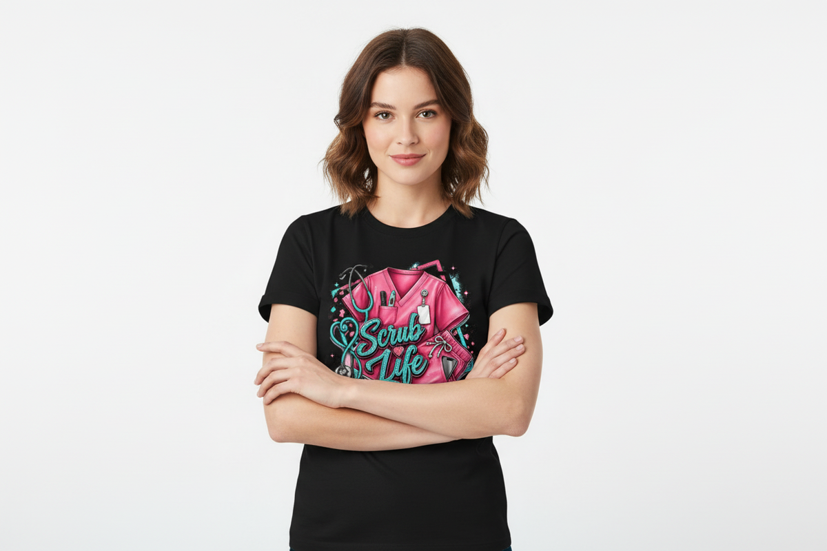 Scrub Life Tee in Black