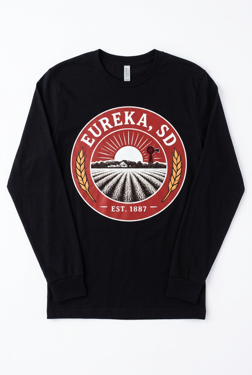 Eureka SD Est. 1887 Long Sleeve - Black Flat Lay