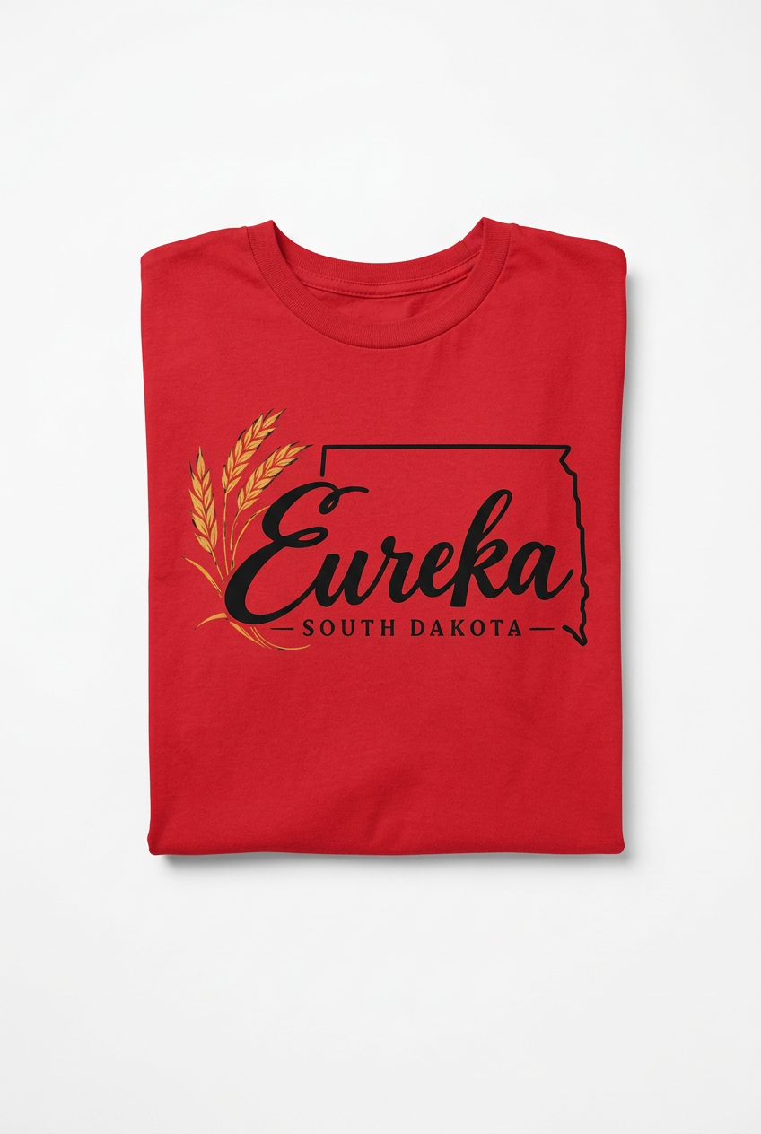 Eureka SD Script Long Sleeve - Red Flat Lay