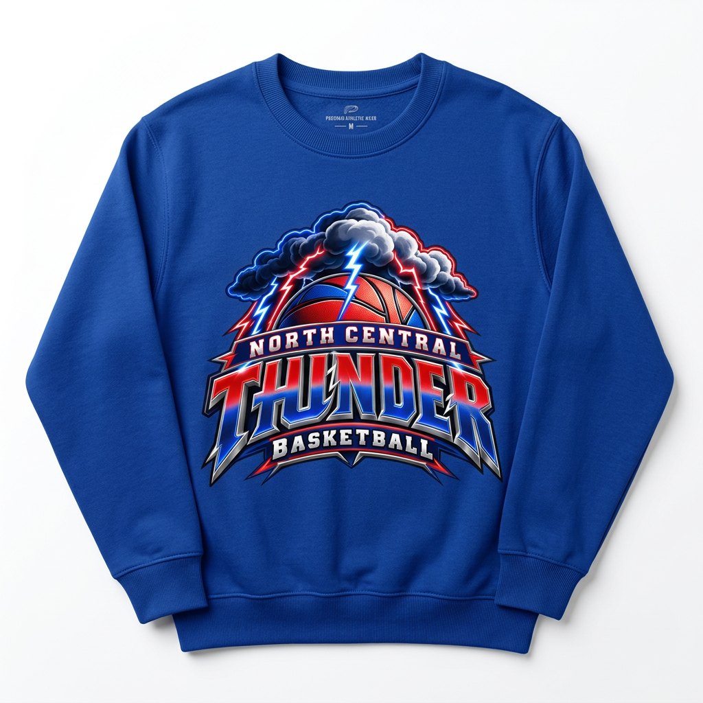 NC Thunder Basketball Crewneck Design 4 - Royal Blue