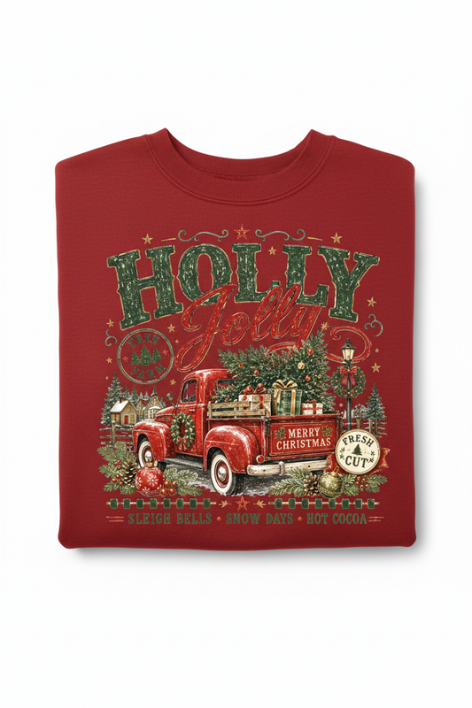 Holly Jolly Christmas Crewneck Sweatshirt - no black background