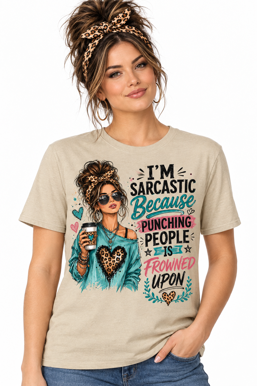 I'm Sarcastic Tee in Sand