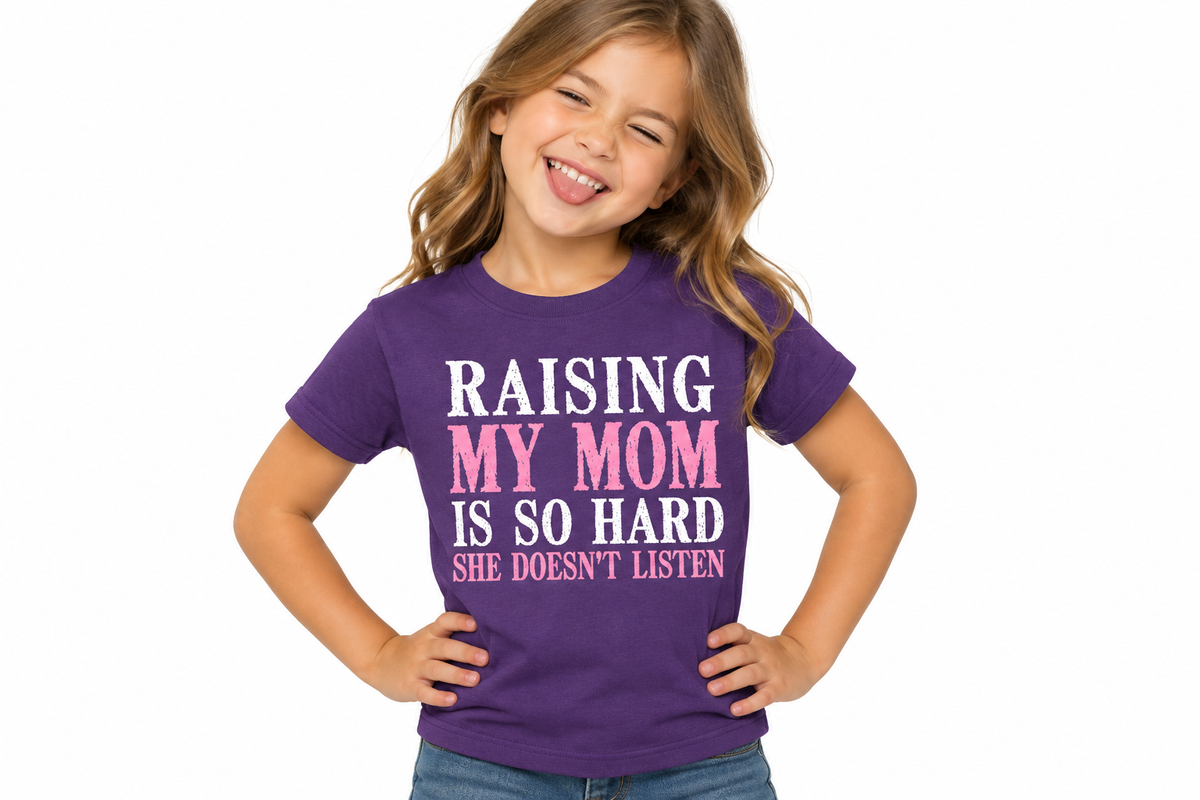 Raising My Mom Tee in Purple