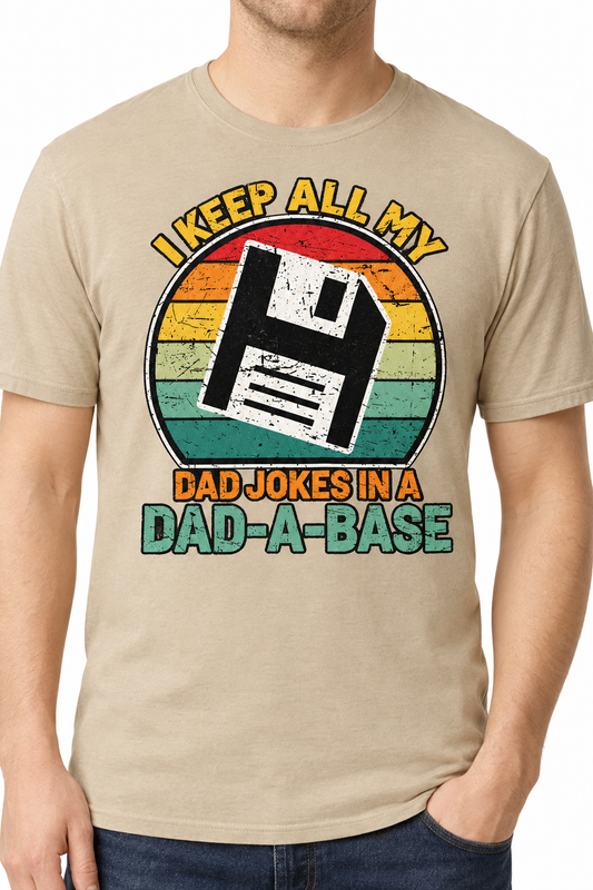 Dad-A-Base design on sand t-shirt
