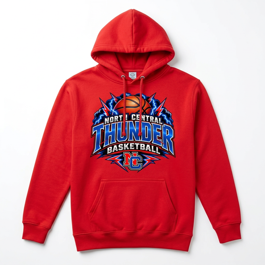 NC Thunder Basketball Hoodie - Red
