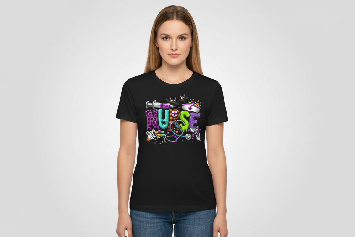 Halloween NURSE Tee in Black