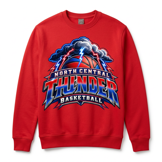NC Thunder Basketball Crewneck Design 4 - Red