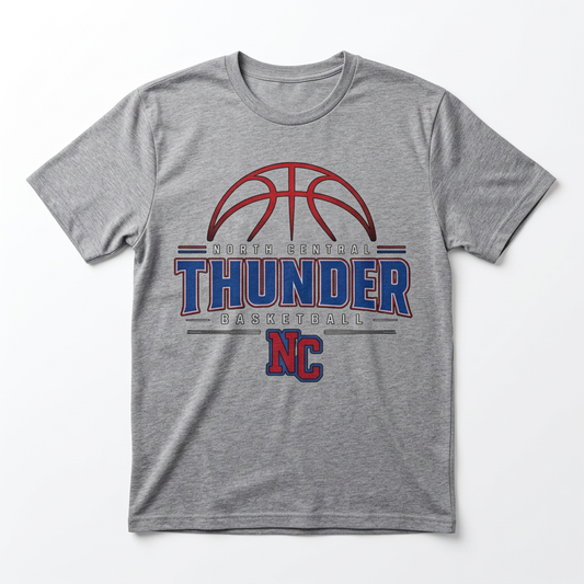NC Thunder Basketball Tee Design 2 - Sports Gray