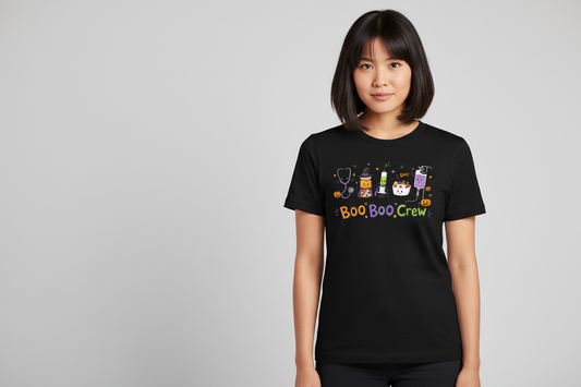 Boo Boo Crew Halloween Tee in Black