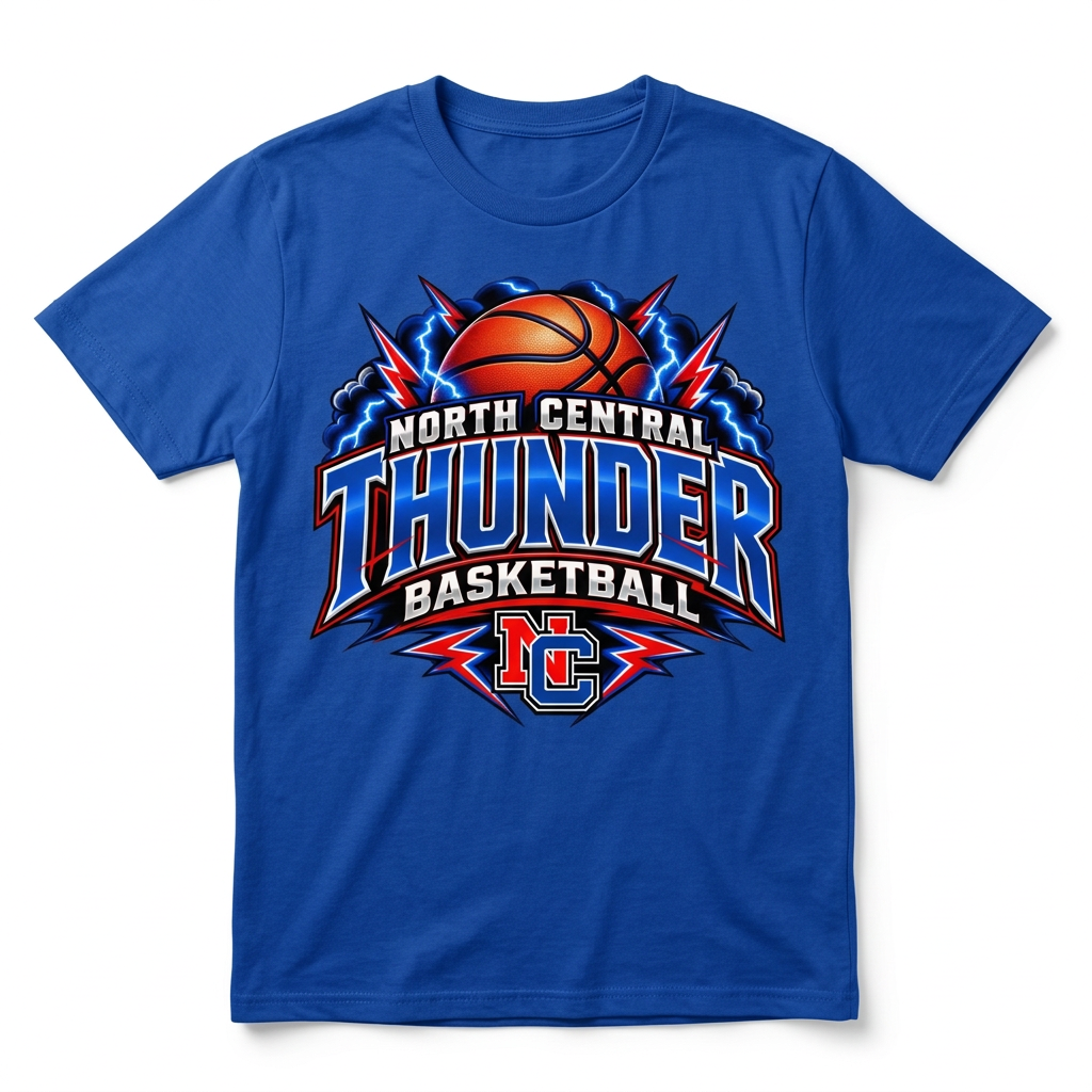 NC Thunder Basketball Tee - Royal Blue