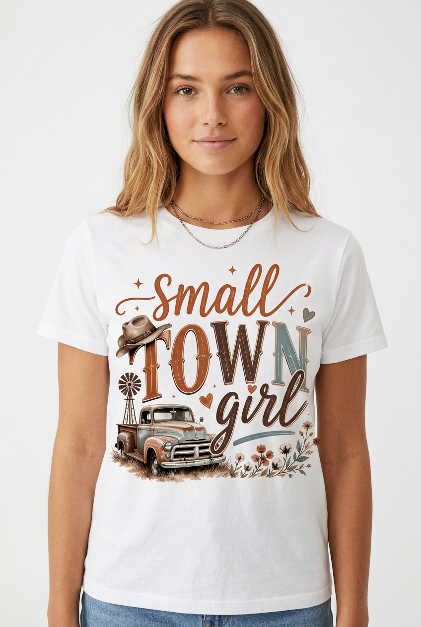 Small Town Girl Tee - White