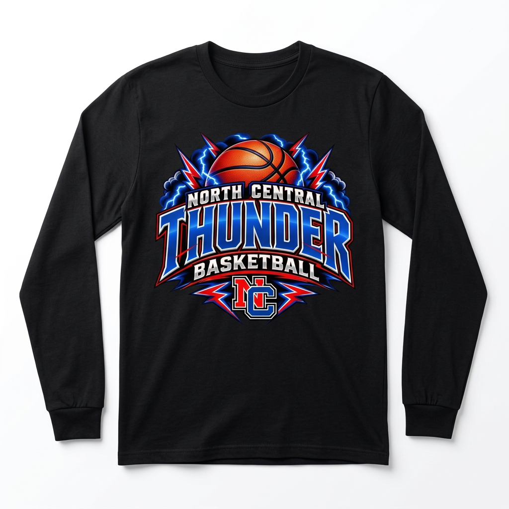 NC Thunder Basketball Long Sleeve - Black