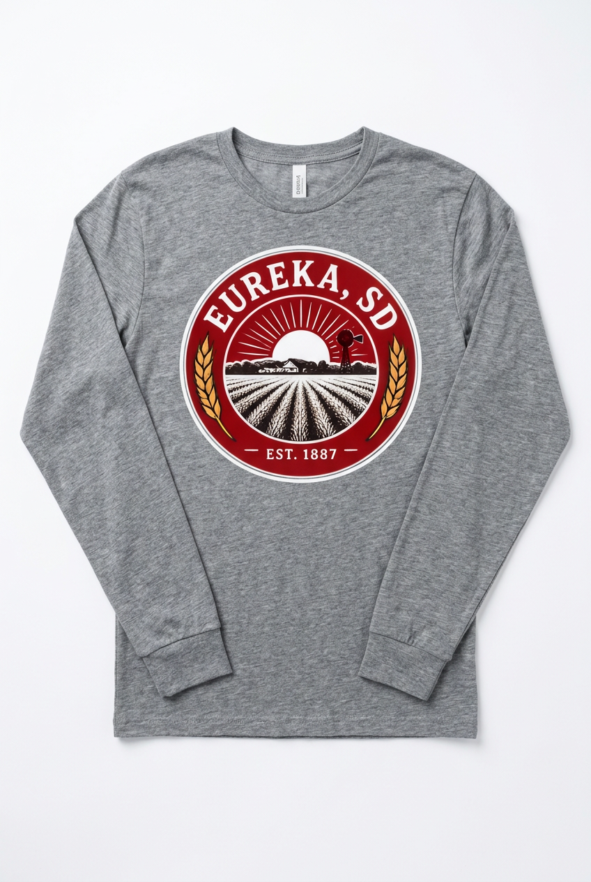 Eureka SD Est. 1887 Long Sleeve - Sports Gray Flat Lay