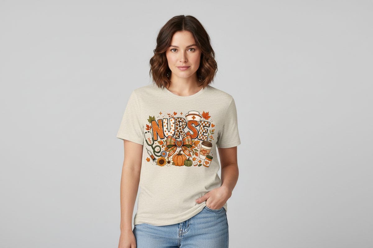 Fall NURSE Tee in Heathered Oatmeal