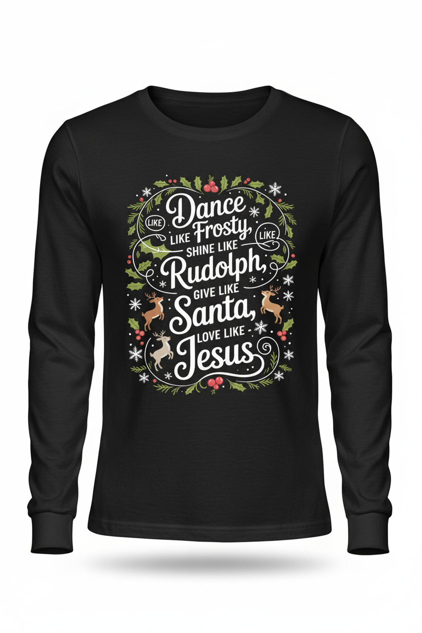 Dance Like Frosty Christmas black long sleeve t-shirt