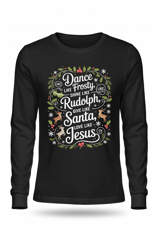 Dance Like Frosty Christmas black long sleeve t-shirt