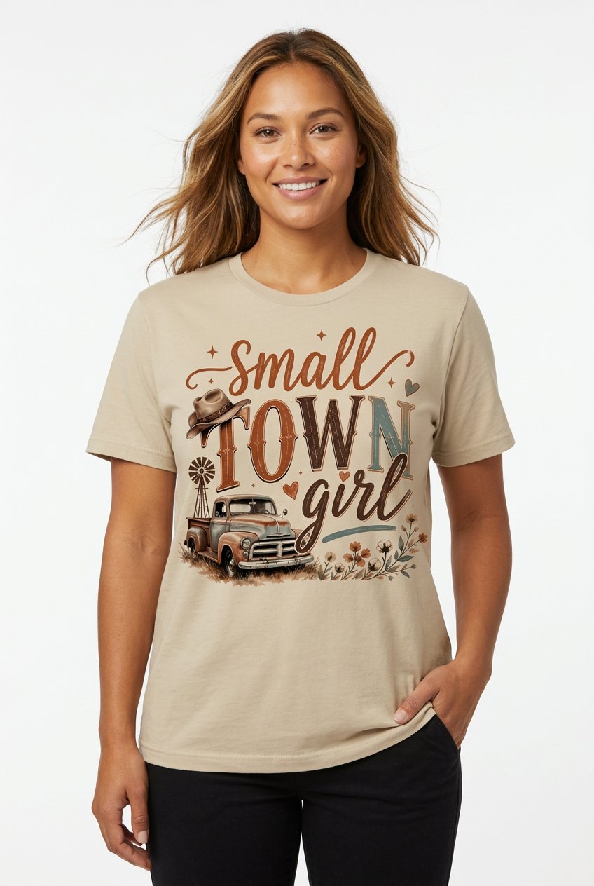 Small Town Girl Tee - Sand