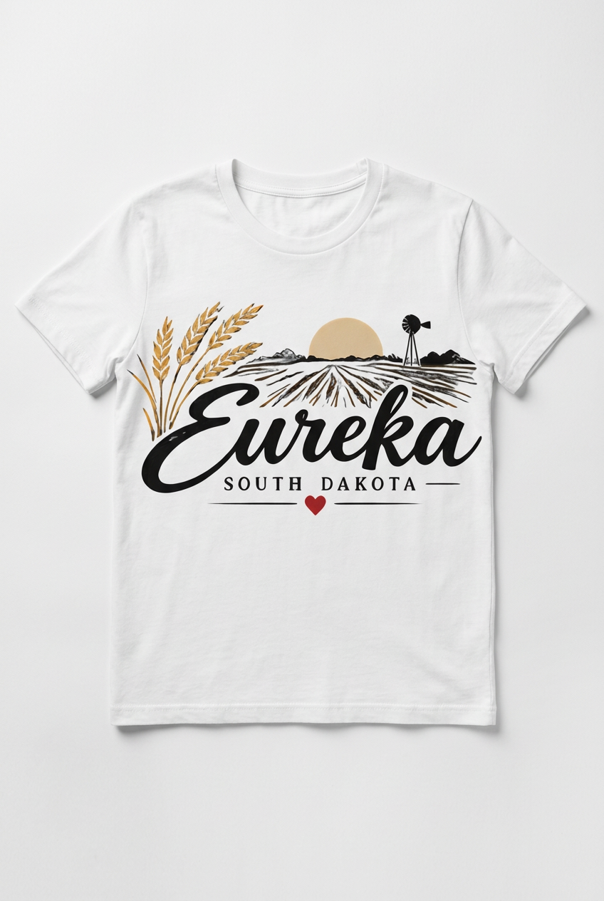 Eureka SD Sunrise T-Shirt - White Flat Lay